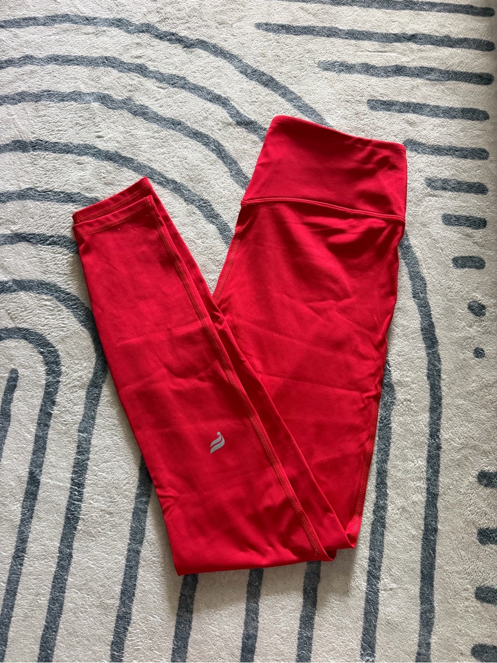 Fabletics Red' Active Leggings with Reflective Logo